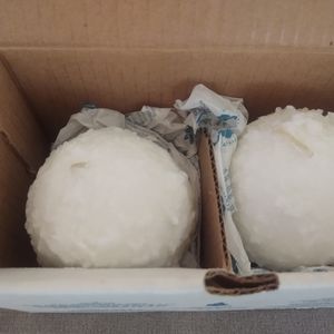 Partylite new in box 3.5 inch snowball candles.